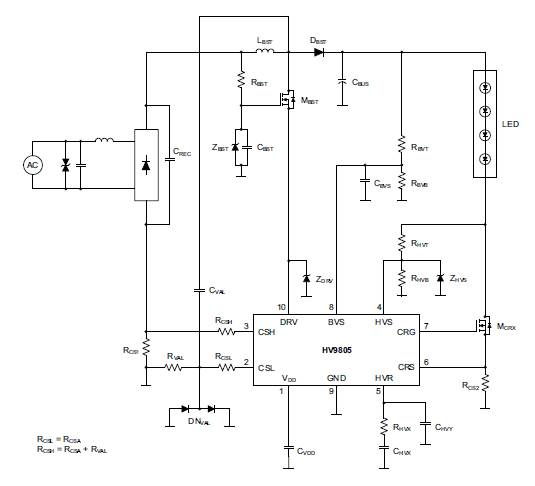 Microchip_HV9805_Diagram