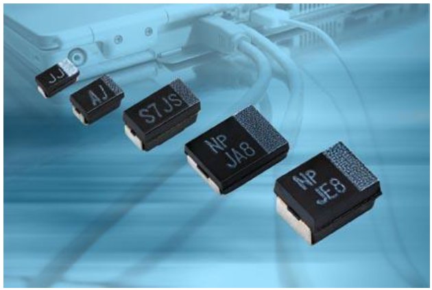 Vishay Extended T55 Series of Polymer Tantalum Chip Capacitors