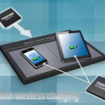 The Toshiba TB6865FG power transmitter and TC7763WBG receiver chipset enables 5-watt wireless power transfer to more quickly charge mobile devices. (PRNewsFoto/Toshiba America Electronic Components, Inc.)