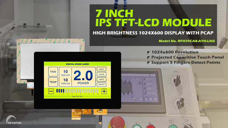 7” IPS 1024x600 High Brightness TFT module with PCAP