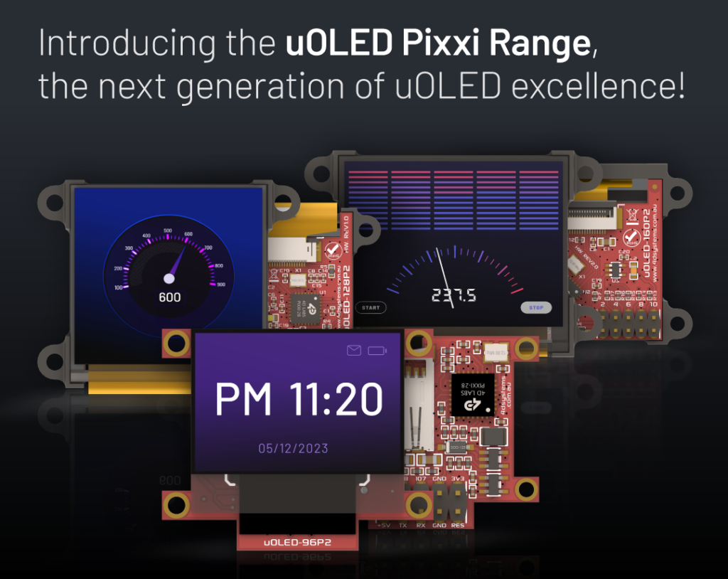 4D Systems uOLED Pixxi Range is elevating embedded display solutions